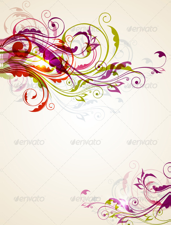 Floral Background With Colorful Ornament