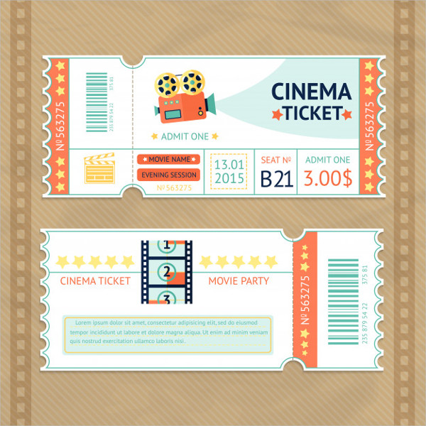 Free Cinema Tickets Design Set