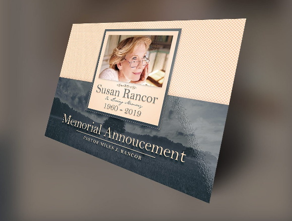 Funeral Announcement Invitation Template