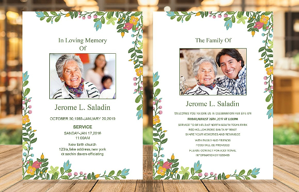 Funeral Announcement Print Template