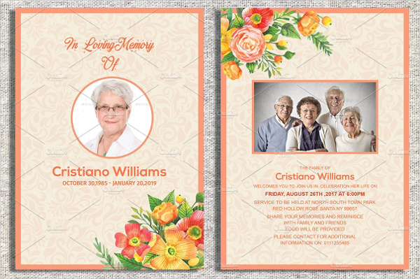 Funeral Announcement Program Template