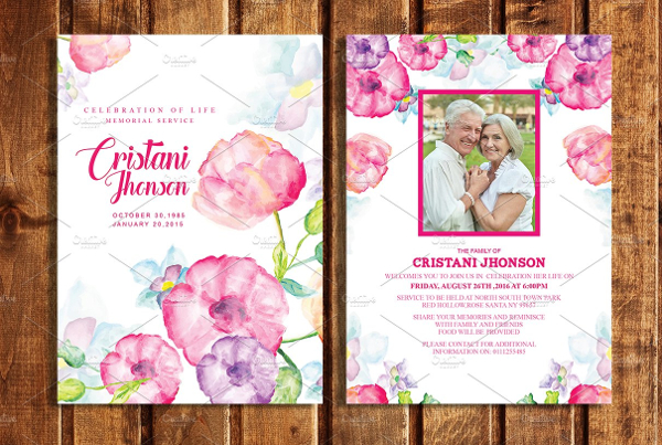 Funeral Announcement or Invitation Card Template