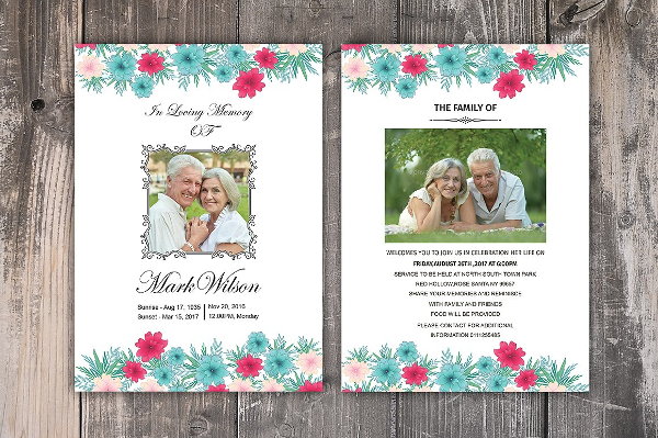 Funeral Memory Card Template