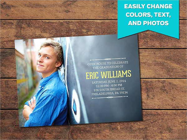 Gold Foil Senior Graduation Announcement Template