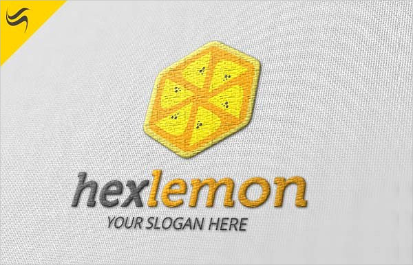 Hex Lemon Fruit Logo Template