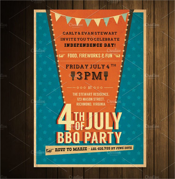 Independence Day BBQ Invitation Template