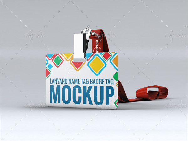Lanyard Name Tag Badge Mockup