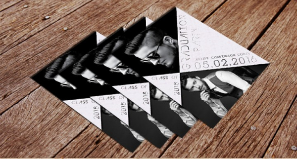 Modern Chalkboard Graduation Invitation Template