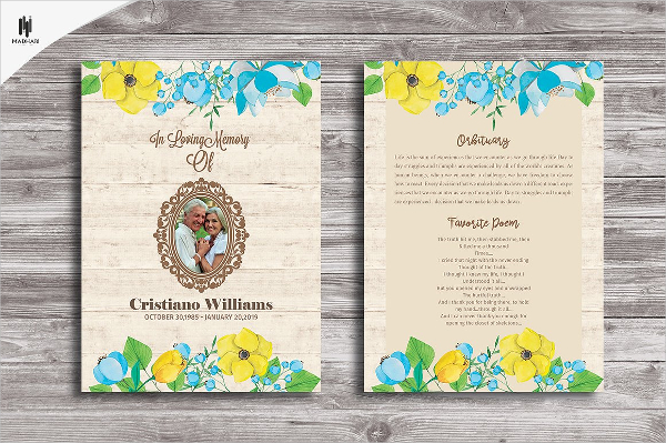 Modern Funeral Announcement Template