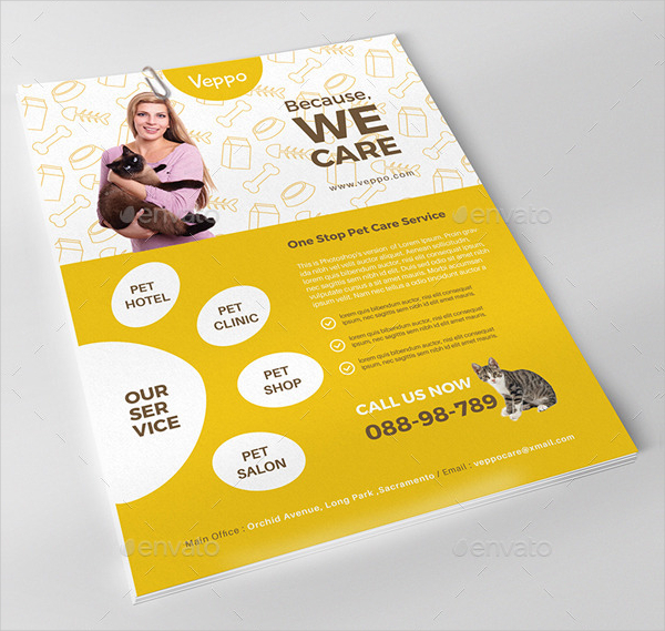 Pet Care Advertising Flyer Template