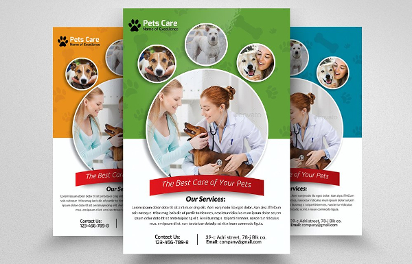 Pets Clinic Vector Flyer Template