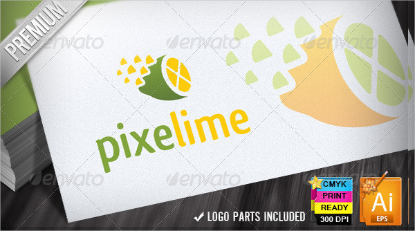 Pixel Lime Lemon Logo Design