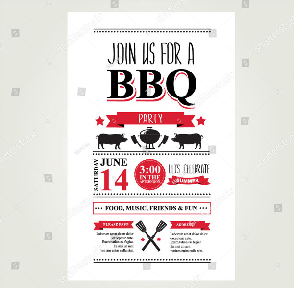 Print Ready BBQ Birthday Invitations Template