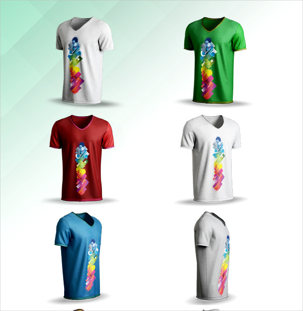 Print Ready V-neck T-shirt Mockup