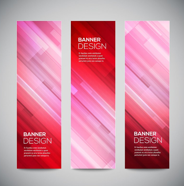 Red Low Poly Vertical Banner