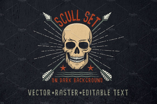 Retro Skull Logo Design Templates