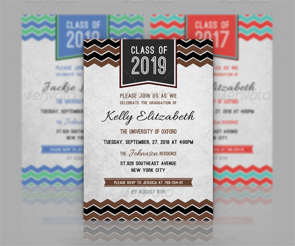 Graduation Spirited Heart Announcement Card Design Template