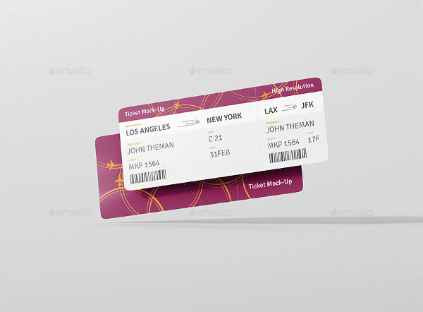 Ticket Print Mockup Template