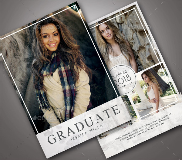 Typography Graduation Announcement Cards Template