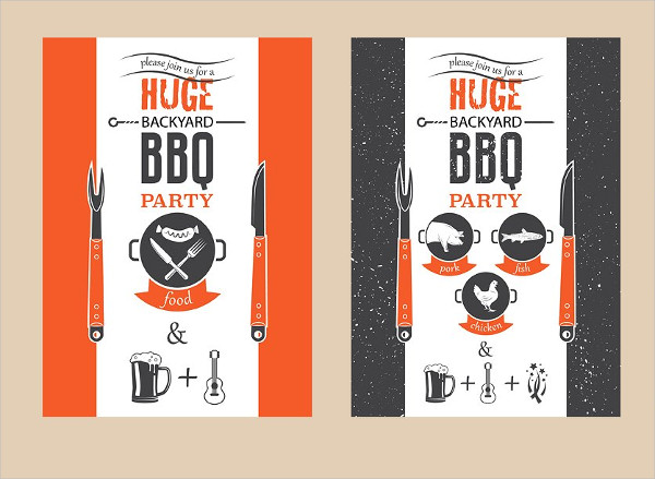 Vector BBQ Design Invitation Template