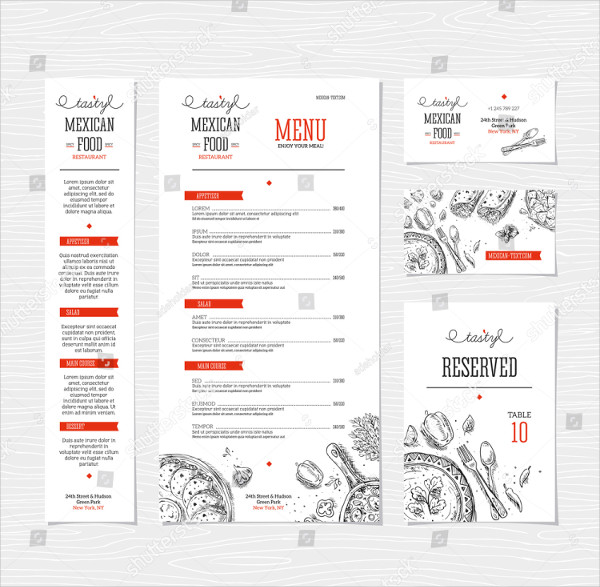 Vintage Mexican Food Menu Design Templates