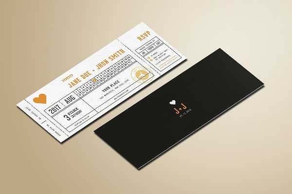Wedding Invitation Tickets Mockup Template