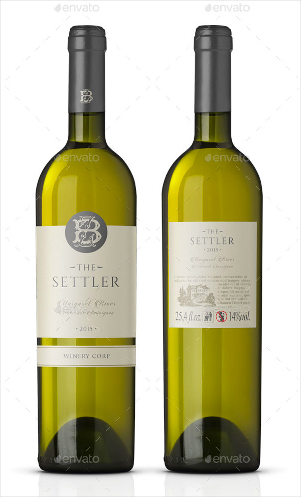 White Wine Label Vector Template