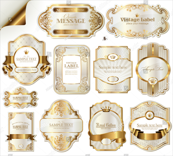 Wine Goldframed Labels Template