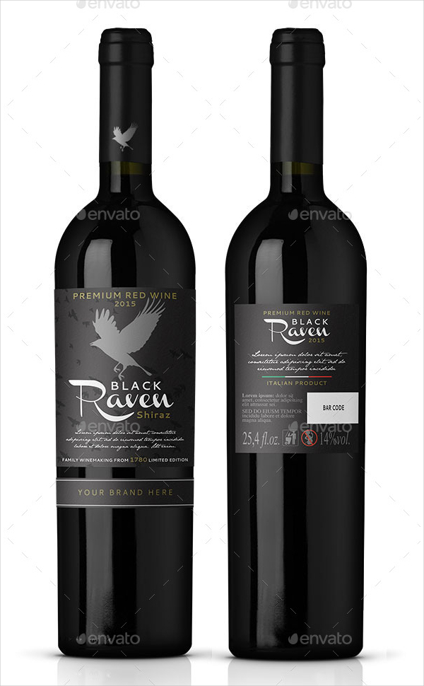 Wine Label Advertising Design Template