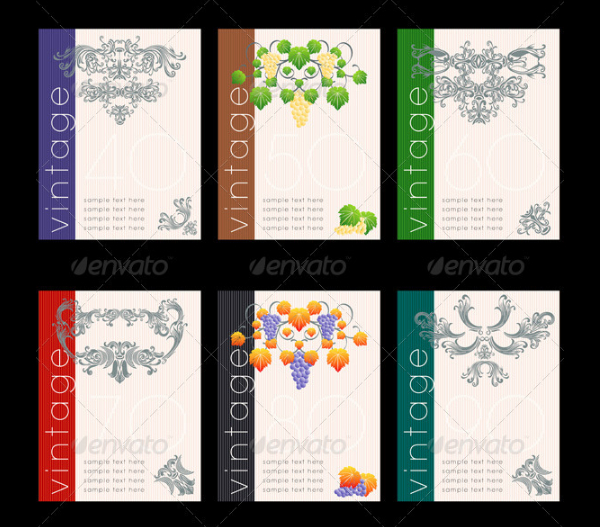 Wine Labels Design Template Set