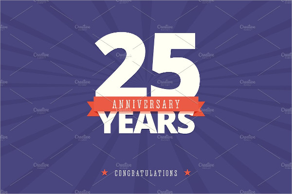 25-years Anniversary Invitation Card Template