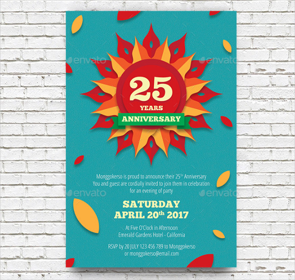 25th Anniversary Invitation Card Template