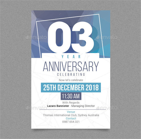 Anniversary Post Card Invitation Card Template