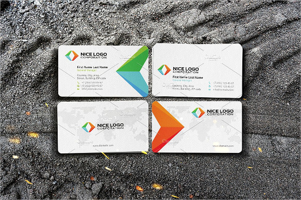 Arrows Triangle Business Cards Template