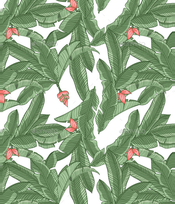 Banana Seamless Leaf Design Pattern