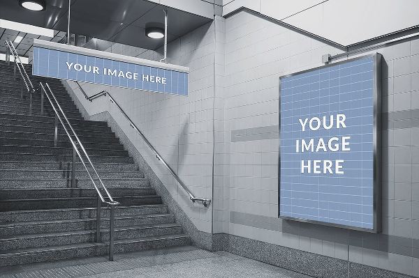 Billboard Underground Metro Mock Up