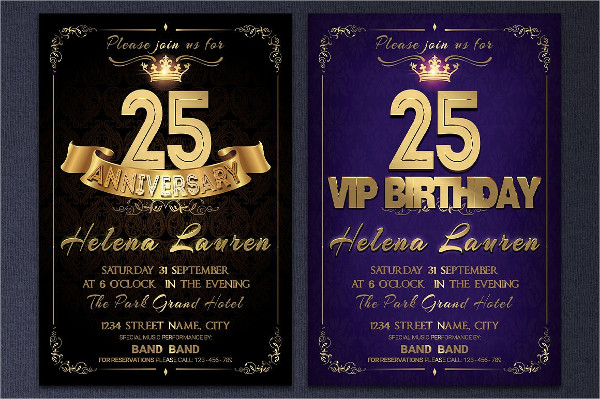 Birthday Anniversary Invitation Card Templates