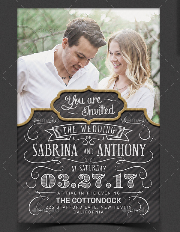 Chalk Wedding Invitaion Template