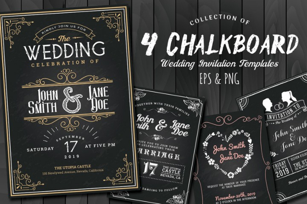 Chalkboard Style Wedding Invitaion Collection