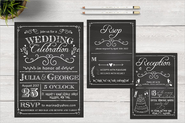 Chalkboard Wedding Celebration Invitation