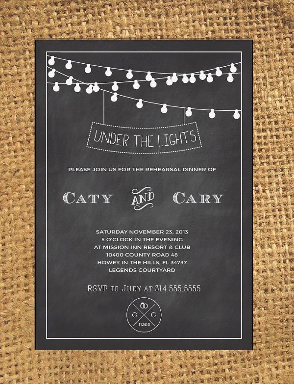 Chalkboard Wedding Design Invitation