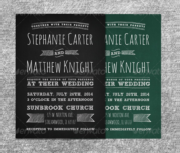 Chalkboard Wedding Invitations Set