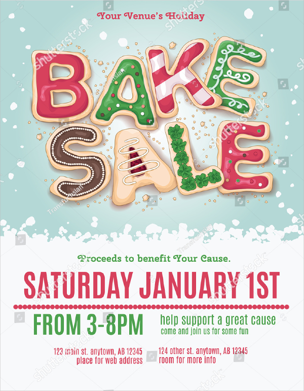Christmas Holiday Bake Sale Flyer Template
