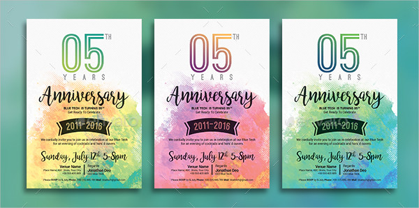 Corporate Anniversary Invitation Card Templates