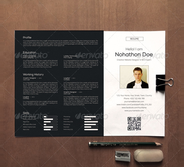 Creative Verticle Resume Design