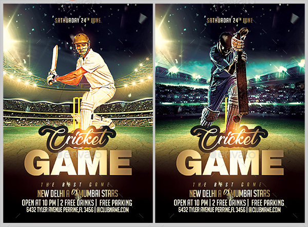 Cricket Event Flyer Template
