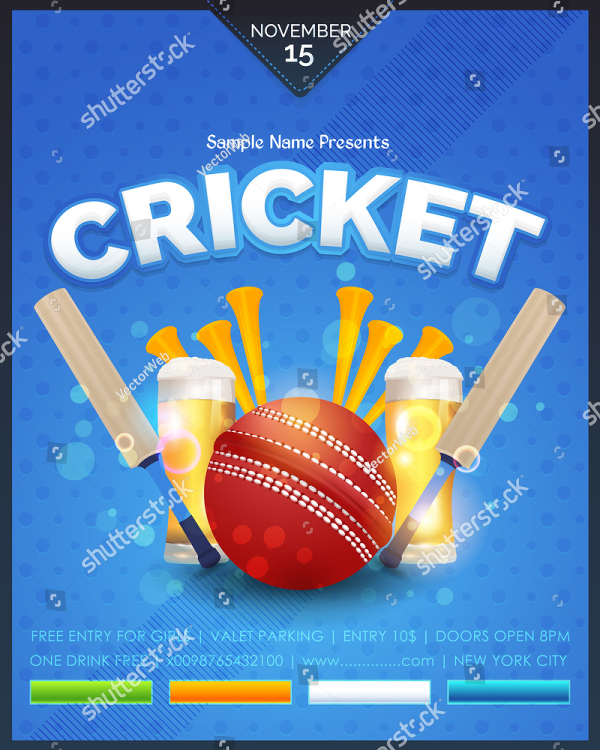 Cricket Event Poster Or Flyer Template