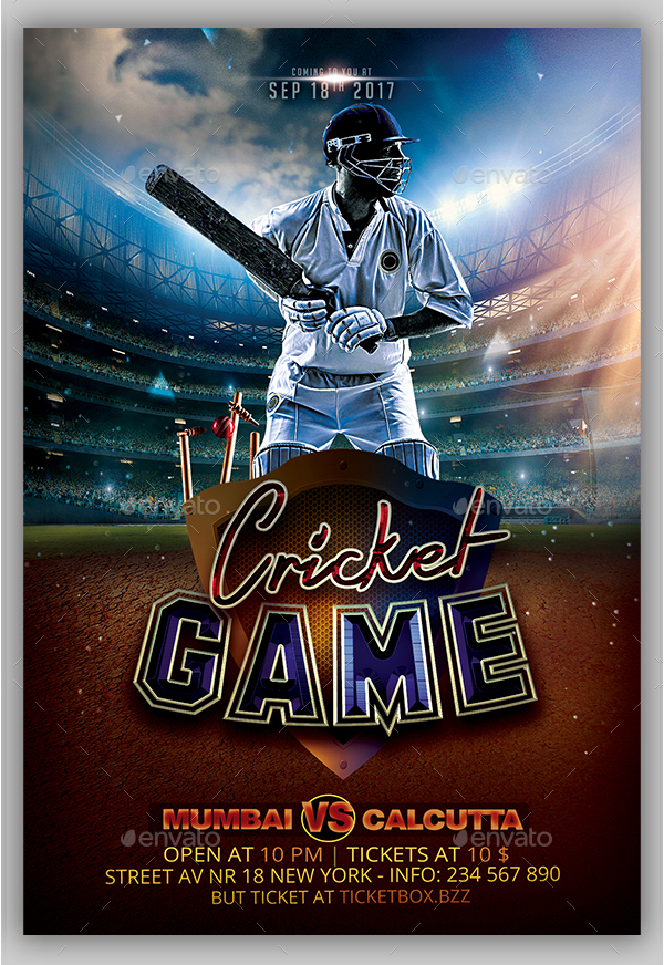 Cricket League Flyer Template