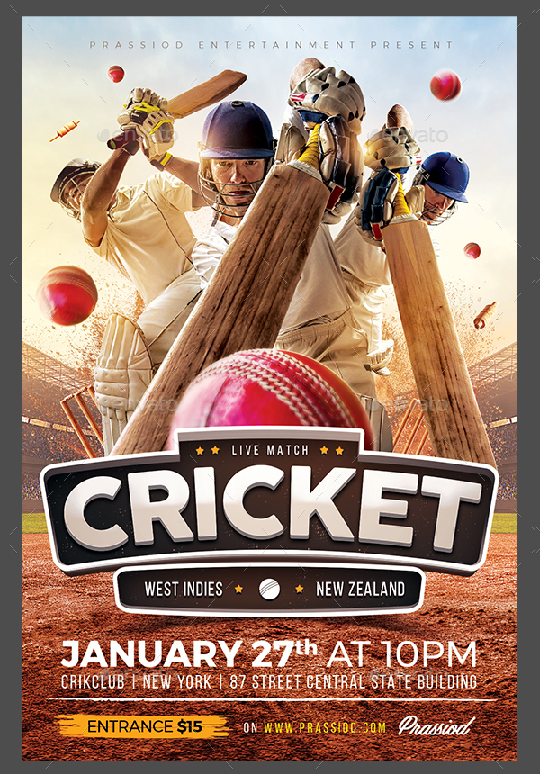 Cricket Match Flyer Template
