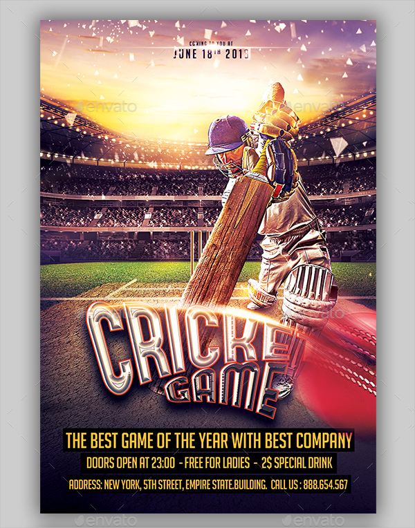 Cricket Tournament Flyer Template